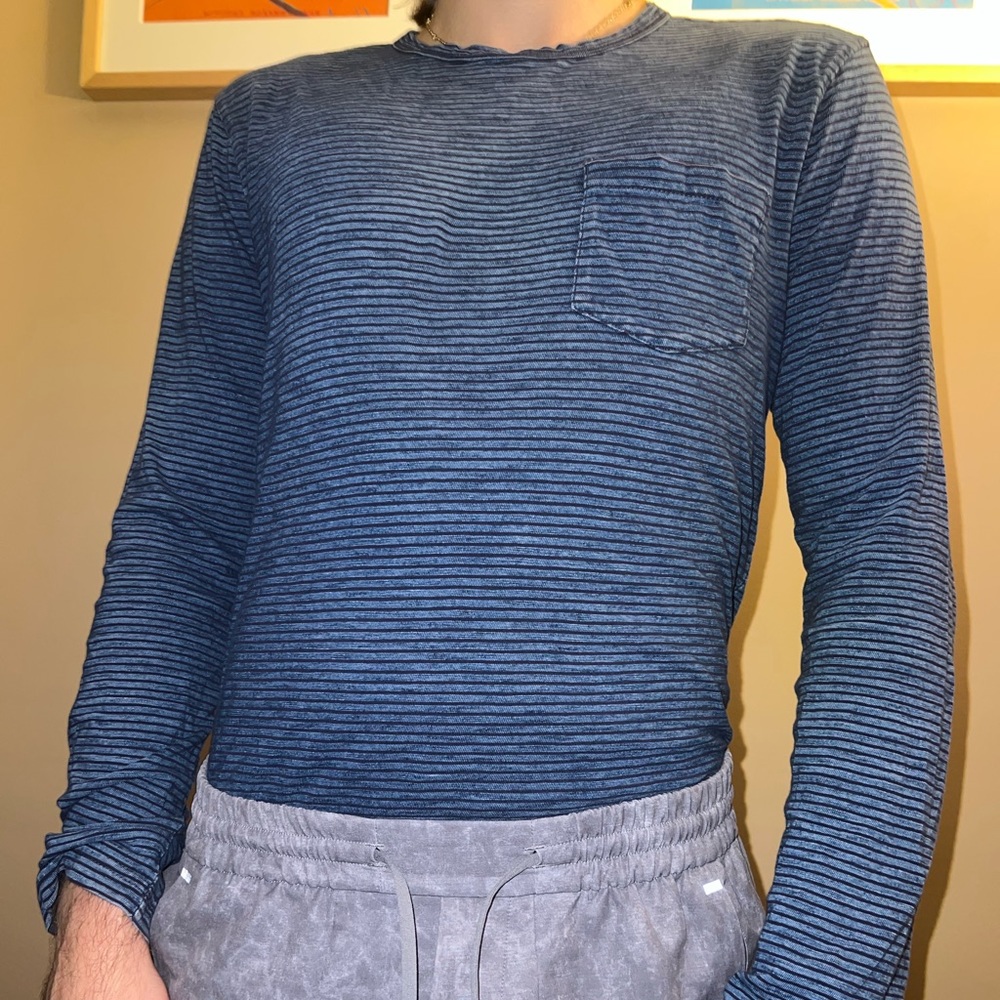 Double R blue striped L/S